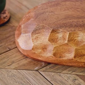 Acacia Wood Set of 7 | Oval design | Mother bowl with 4 servers and utensils | Handmade bowls | Salad Bowl Set | Pasta Bowl | Serving Bowls