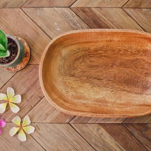 Acacia Wood Set of 7 | Oval design | Mother bowl with 4 servers and utensils | Handmade bowls | Salad Bowl Set | Pasta Bowl | Serving Bowls