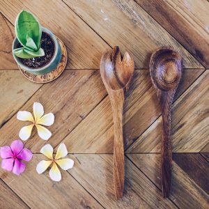 Acacia Wood Set of 7 | Oval design | Mother bowl with 4 servers and utensils | Handmade bowls | Salad Bowl Set | Pasta Bowl | Serving Bowls