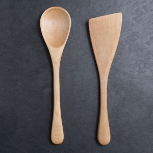 Handmade Kitchen Utensil Set - 12” Wooden Spoon and Spatula - Made in the USA with Cherry, Maple, and Walnut - Amish Wood Spoons