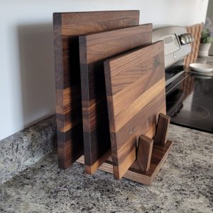 Walnut Cutting Board Set with Stand