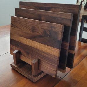 Walnut Cutting Board Set with Stand