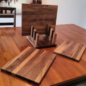 Walnut Cutting Board Set with Stand