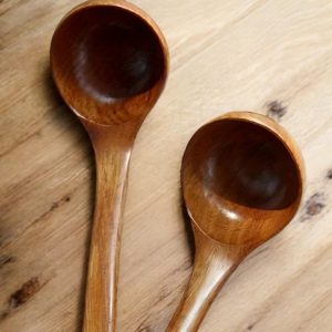 Handcrafted Wooden Ladle, Rustic Kitchen Utensil, Natural Wooden Soup Spoon, Eco-Friendly Cooking Tool, 25cm