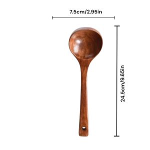 Handcrafted Wooden Ladle, Rustic Kitchen Utensil, Natural Wooden Soup Spoon, Eco-Friendly Cooking Tool, 25cm