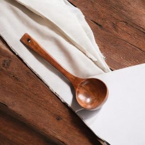 Handcrafted Wooden Ladle, Rustic Kitchen Utensil, Natural Wooden Soup Spoon, Eco-Friendly Cooking Tool, 25cm