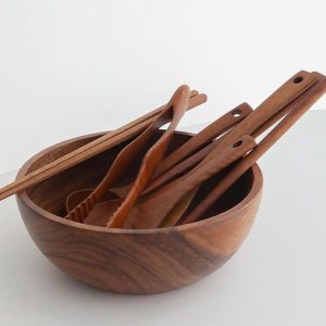 7-Piece Wooden Kitchen Utensil Set – Natural Teak Cooking Tools | Eco-Friendly Gift for Home Chef, Housewarming, or Wedding