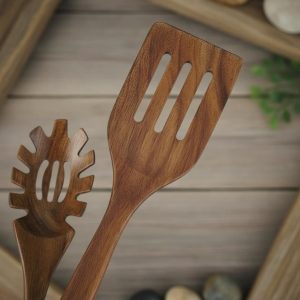 Handmade Wood Kitchen Utensil Set: 7-Piece Eco-Friendly Cooking Tools