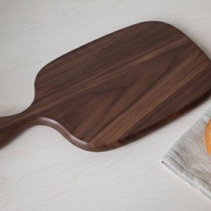 Solid Walnut Wood Cutting Board – Handcrafted Serving Board with Handle, Smooth Hand-Finished Grain, Chopping Board or Serving Tray
