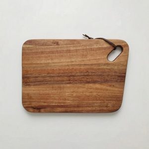 Acacia Wood Cutting Board Set of 3, Rustic Wooden Chopping Boards with Handle, Kitchen Serving Board Bundle, Charcuterie Bread Board Set