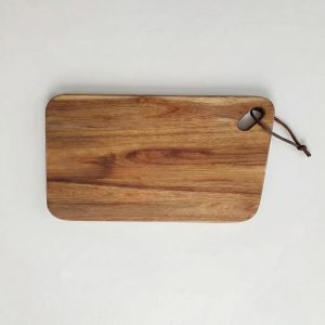 Acacia Wood Cutting Board Set of 3, Rustic Wooden Chopping Boards with Handle, Kitchen Serving Board Bundle, Charcuterie Bread Board Set