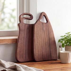 Walnut Charcuterie Board, Wooden Serving Board with Handle, Charcuterie Board Gift Set, Rustic Serving Board, Home Gifts