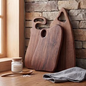 Walnut Charcuterie Board, Wooden Serving Board with Handle, Charcuterie Board Gift Set, Rustic Serving Board, Home Gifts