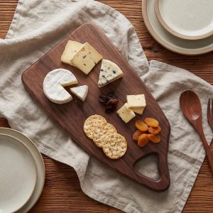 Walnut Charcuterie Board, Wooden Serving Board with Handle, Charcuterie Board Gift Set, Rustic Serving Board, Home Gifts