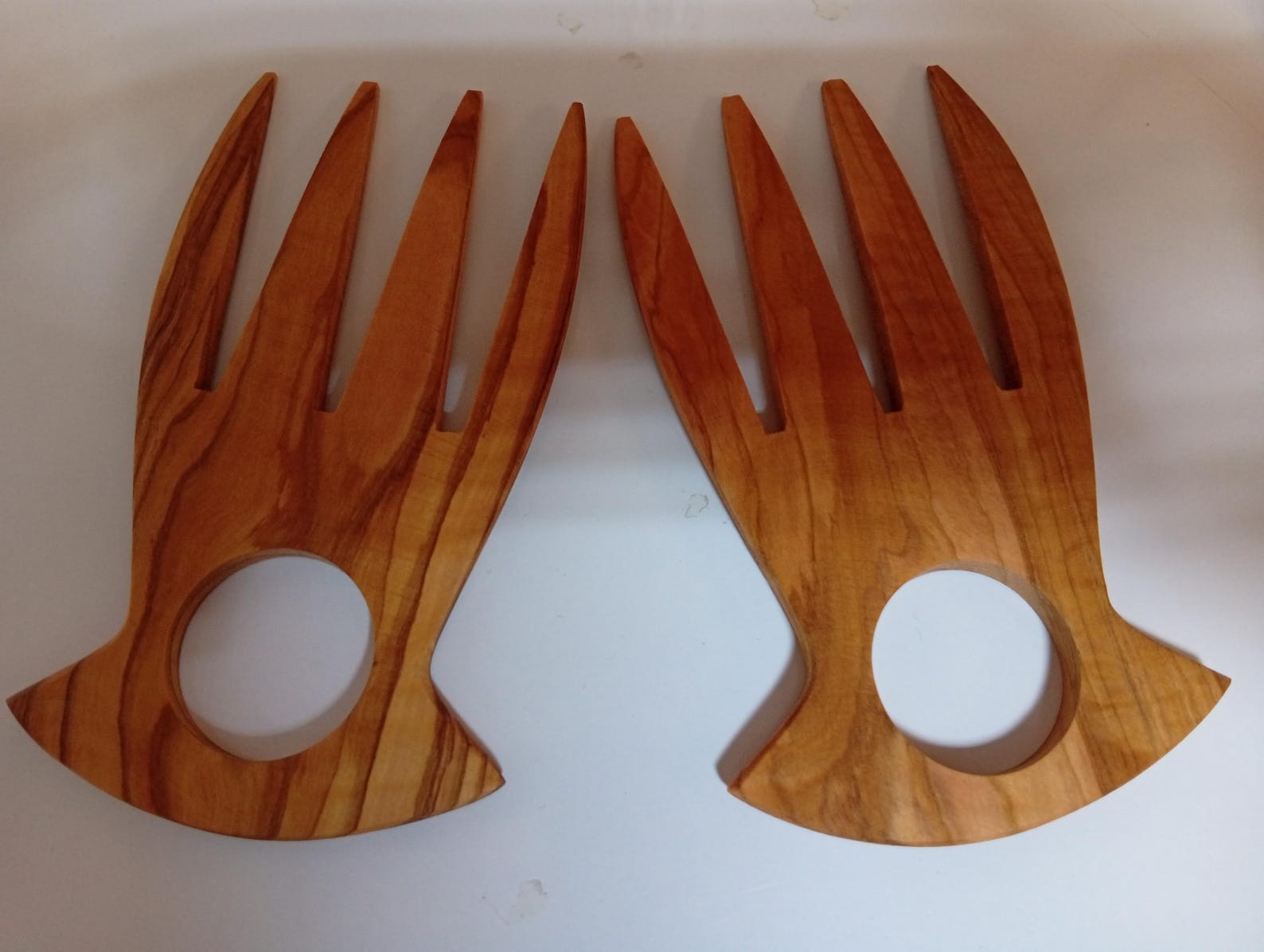 4483580589-img-5 Acacia Wood Salad Bowl Set, Olive Wood Servers, Magnetic Shakers, 7-Piece Rustic Kitchen