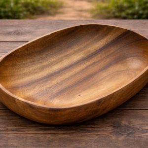 Handcrafted Walnut Wood Bowl For Kitchen Decor and Table Serving