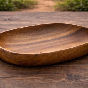 Handcrafted Walnut Wood Bowl For Kitchen Decor and Table Serving