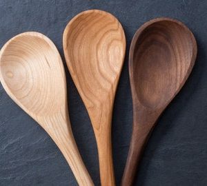 Handmade Kitchen Utensil Set - 12” Wooden Spoon and Spatula - Made in the USA with Cherry, Maple, and Walnut - Amish Wood Spoons