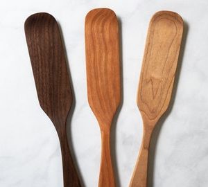 Handmade Kitchen Utensil Set - 12” Wooden Spoon and Spatula - Made in the USA with Cherry, Maple, and Walnut - Amish Wood Spoons