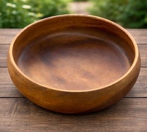 Handcrafted Walnut Wood Bowl For Kitchen Decor and Table Serving