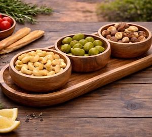 Handcrafted Walnut Wood Bowl For Kitchen Decor and Table Serving